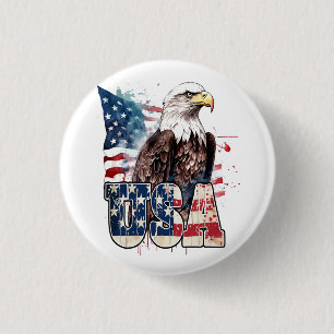 American Bald Eagle America's 250th Birthday 1 Inch Round Button