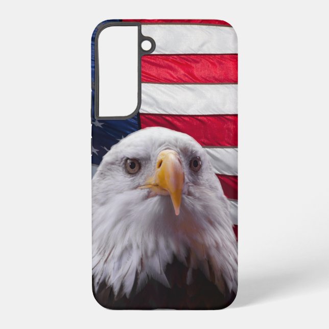 American Bald eagle and American Flag Samsung Galaxy S22+ Case (Back)