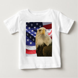 American Bald Eagle and Flag Baby T-Shirt