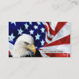 American Bald Eagle and Flag Business cards