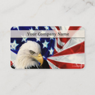 American Bald Eagle and Flag Business cards
