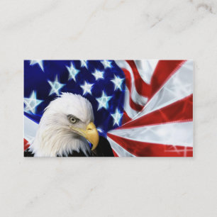 American Bald Eagle and Flag Business cards