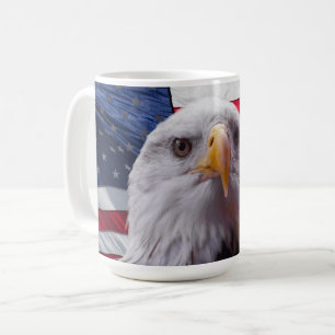 American bald eagle and Flag Coffee Mug
