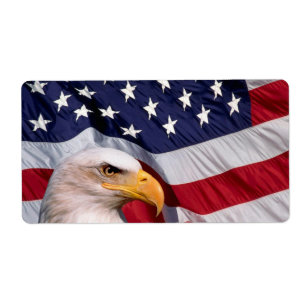 American Bald Eagle avec Arrière - plan drapeau Ét