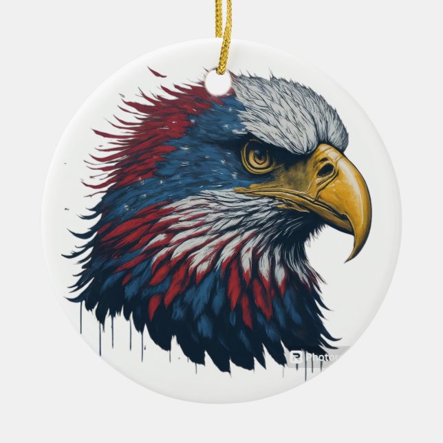 American bald eagle ceramic ornament (Front)