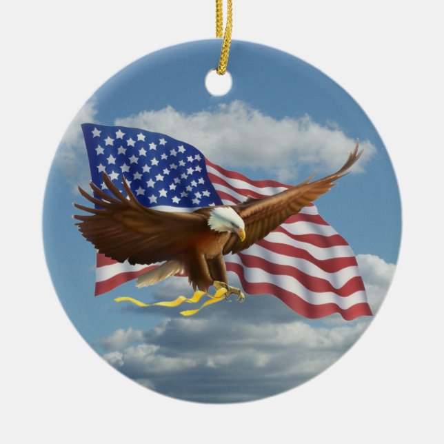 American Bald Eagle Ceramic Ornament (Front)