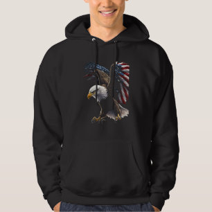 American Bald Eagle Eyes Flag Country 8 Hoodie