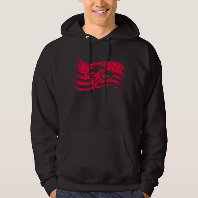 American Bald Eagle Eyes USA Flag Patriotic Men Hoodie (Front)