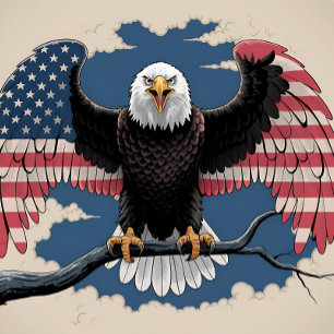 American Bald Eagle Flag Jigsaw Puzzle