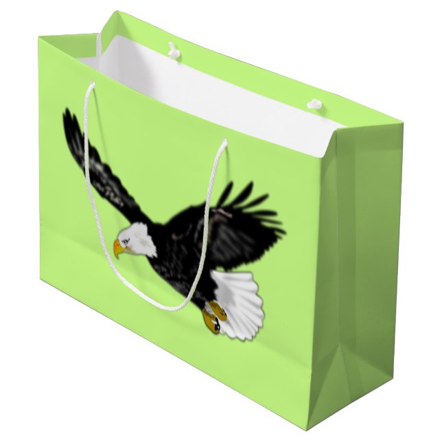 American Bald Eagle Flying Gift Bag - Your Colors (Front Angled)