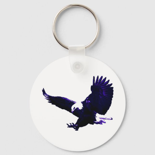 American Bald Eagle Landing Keychain (Front)
