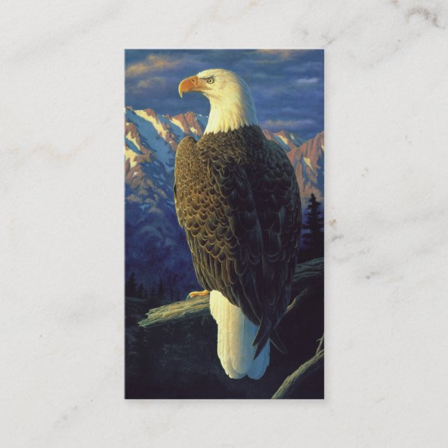 American Bald Eagle Mountain Sunrise Business Card (Front)