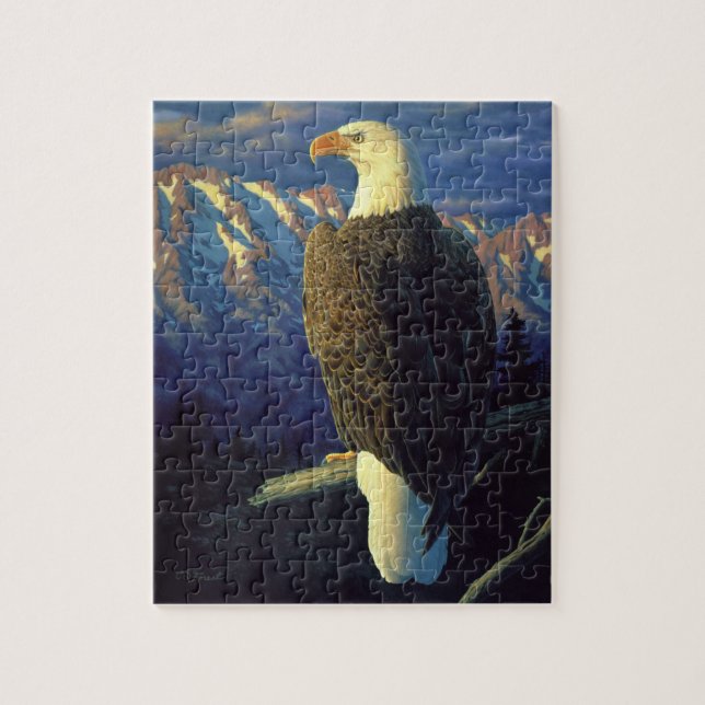 American Bald Eagle Mountain Sunrise Jigsaw Puzzle (Vertical)