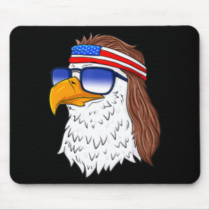 American Bald Eagle Mullet 4th Of July Funny Usa Mouse Pad