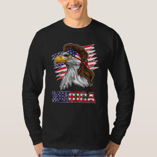 American Bald Eagle Mullet 4th Of July Funny Usa P T-Shirt