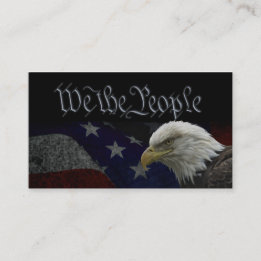 American Bald Eagle on Flag Business Card