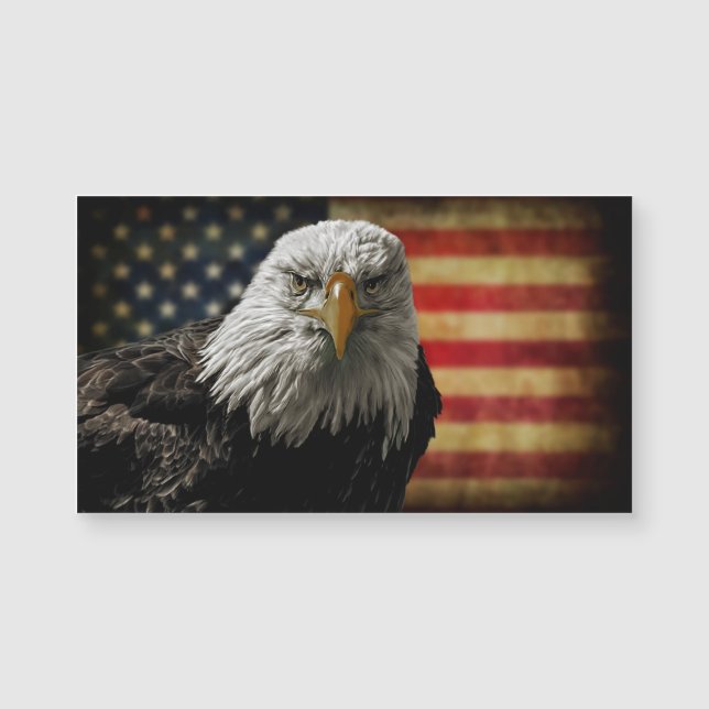American Bald Eagle on Grunge Flag (Front)