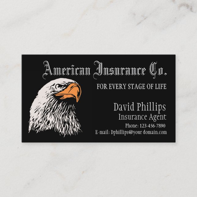 American Bald Eagle Patriotic Business Card (Front)