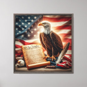 American Bald Eagle Patriotism Canvas Print