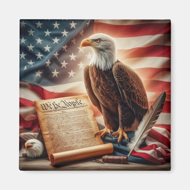 American Bald Eagle Patriotism Magnet (Front)