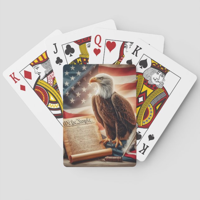 American Bald Eagle Patriotism Playing Cards (Back)