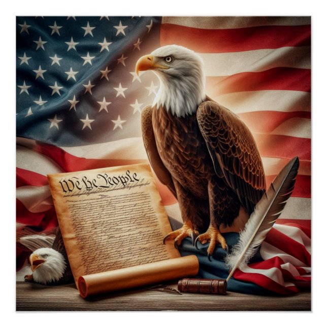American Bald Eagle Patriotism Poster (Front)