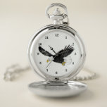American Bald Eagle Pocket Watch<br><div class="desc">American Bald Eagle Pocket Watches - Customizable - or Choose / Add Your Unique Text / Name / Colour / Font / Size / Elements - Make Your Special Pocket Watch Gift - Resize and move or remove and add elements / text with Customization tool ! Painting and Design by...</div>