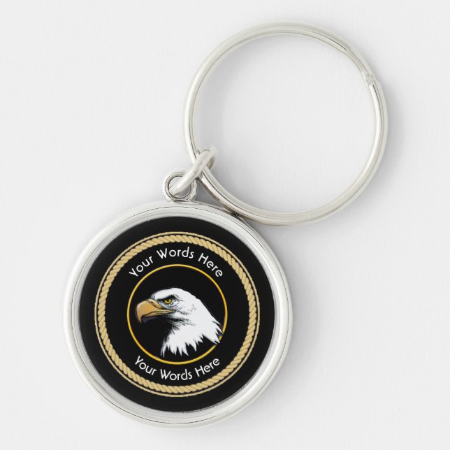 American Bald Eagle Rope Shield Keychain (Front)