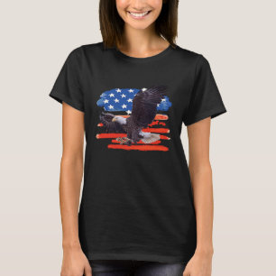 American Bald Eagle USA Flag  4th of July Eagle Fl T-Shirt