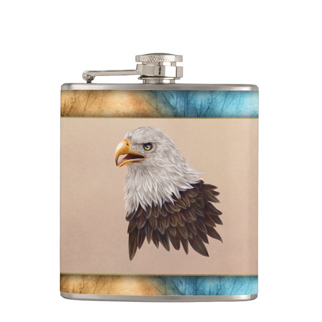 American Bald Eagle Vinyl Enveloppé Flacon (Devant)