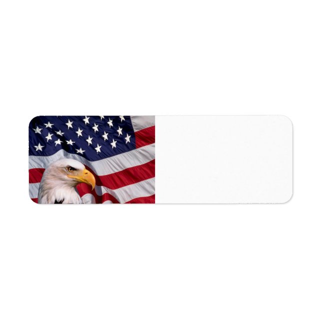 American Bald Eagle with Flag Background (Front)