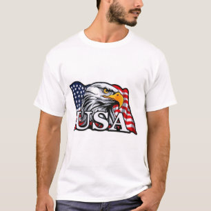American Bald Eagle with USA Flag – Patriotic USA T-Shirt