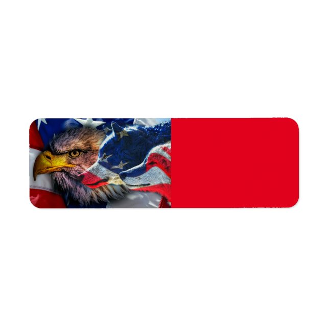 American Bald Eagle Wolf Flag Patriotic (Front)