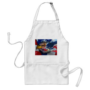 American Bald Eagle Wolf Flag Patriotic Standard Apron