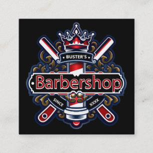 American Barber Pole Personalize Square Business Card