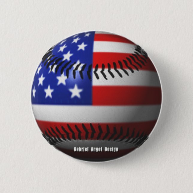 American Baseball 2 Inch Round Button (Front)