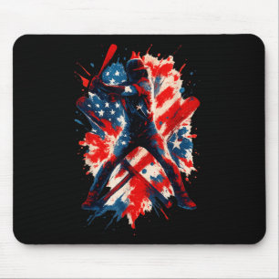 American Baseball Drip Patriotic For Boys Ball And Mouse Pad