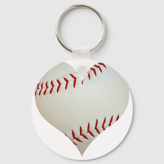 American Baseball In A Heart Shape Keychain (Front)