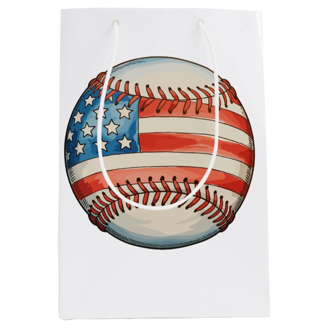 American Baseball US Flag 250th Anniversary Medium Gift Bag (Front)