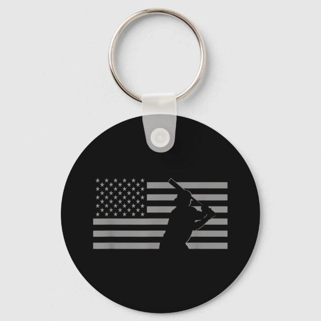 American Baseball USA Flag Baseball Keychain (Front)