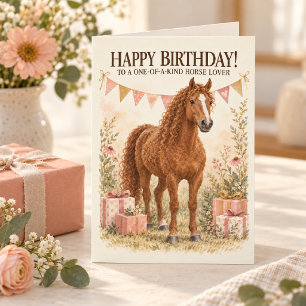American Bashkir Curly Horse Birthday  Card