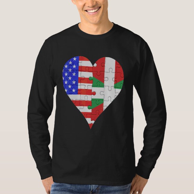 American Basque Flag Heart T-Shirt (Front)