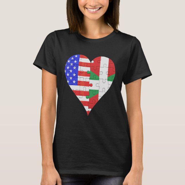 American Basque Flag Heart T-Shirt (Front)