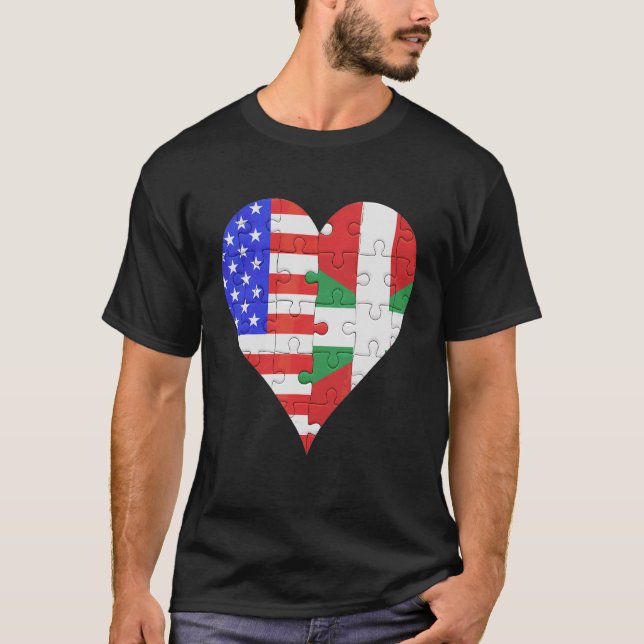 American Basque Flag Heart T-Shirt (Front)