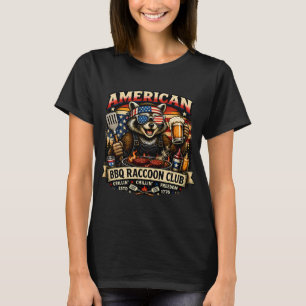 American BBQ Raccoon Club â€“ Funny Patriotic Gril T-Shirt