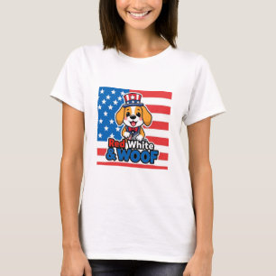 American Beagle Red White & Woof T-Shirt