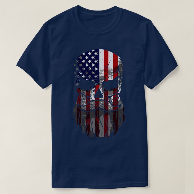 American Beard Skull Classic TShirt (Design Front)