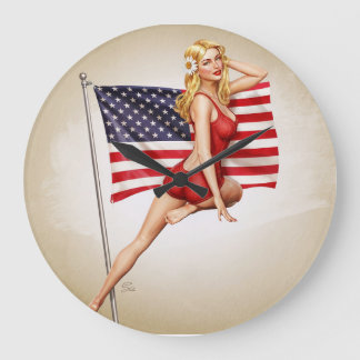 American Beauty - Retro Pinup Clock