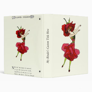 American Beauty Rose, Whimsical Flowers Book Art Binder