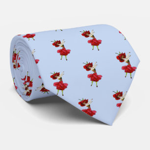 American Beauty Rose, Whimsical Flowers Book Art Tie